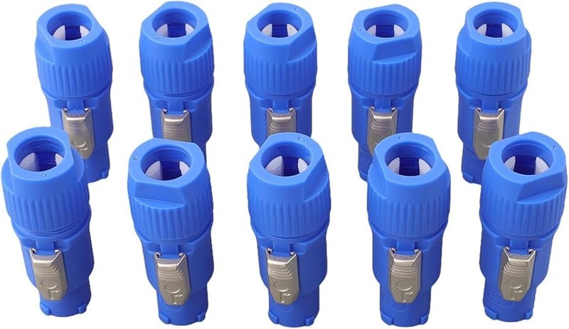 Blue 3 Pin Male Power Connector 20A 250V Multipack Of 10 For Stage Par Lights - Image 1